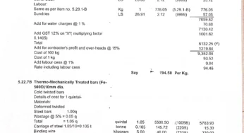 Analysis of Rates of TMT Steel Bar 8mm,10mm,12mm,16mm,20mm,25mm based on BCD SOR 2022