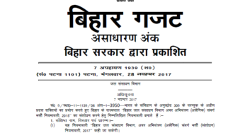 बिहार कनीय अभियंता (असैनिक) नियमावली 2017- बिहार जल संसाधन विभाग, भर्ती नियमावली, 2017