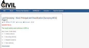 Land Surveying – Basic Principal and Classification [Surveying MCQ]- Page 3