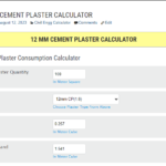 12 mm Cement Plaster Calculator