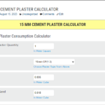 15mm Cement Plaster Calculator