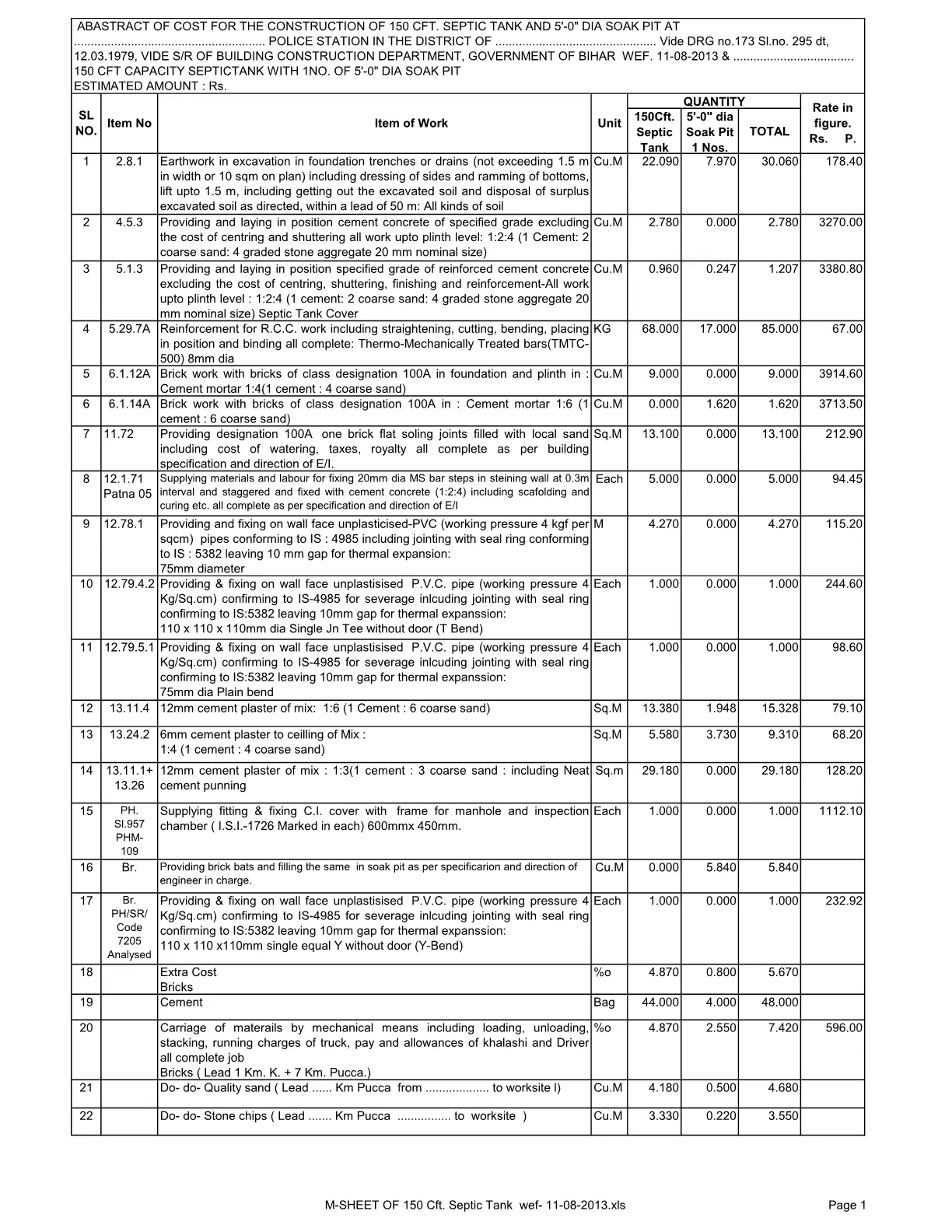 150 Cft. Septic Tank And Soak Pit Abstract1