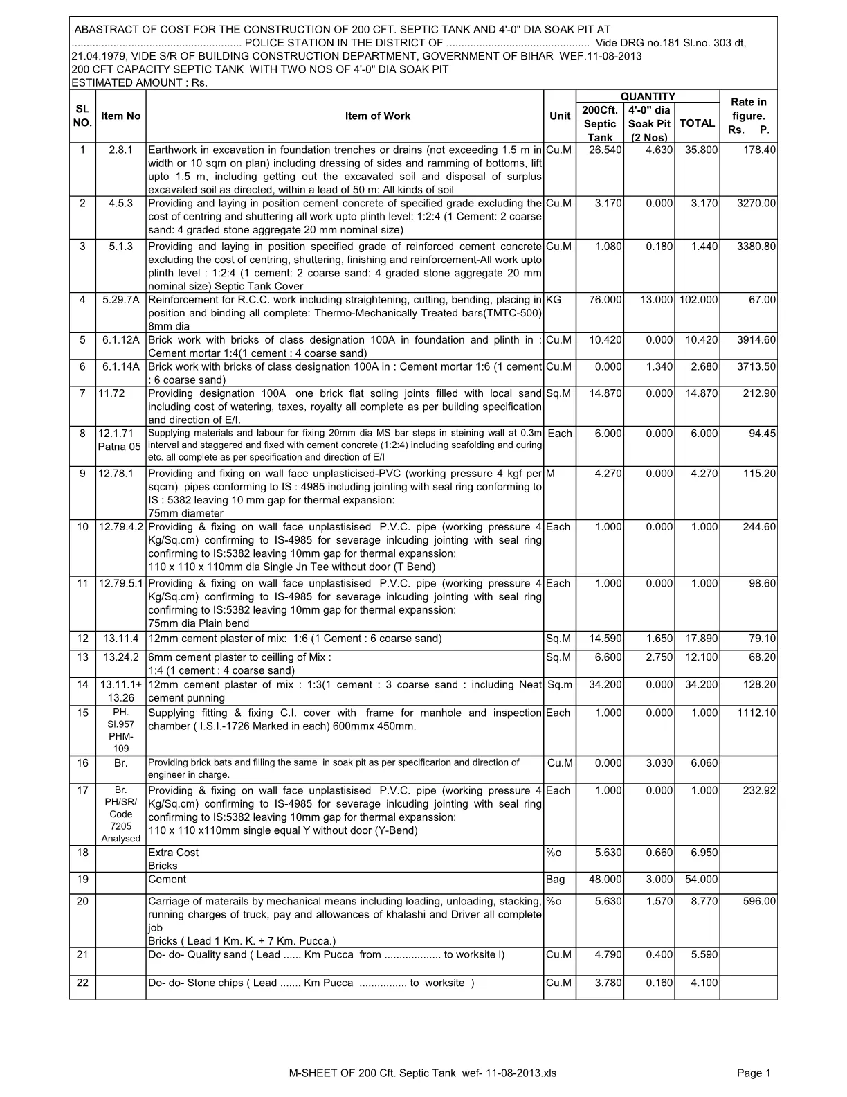 200 Cft. Septic Tank and Soak Pit Abstract1