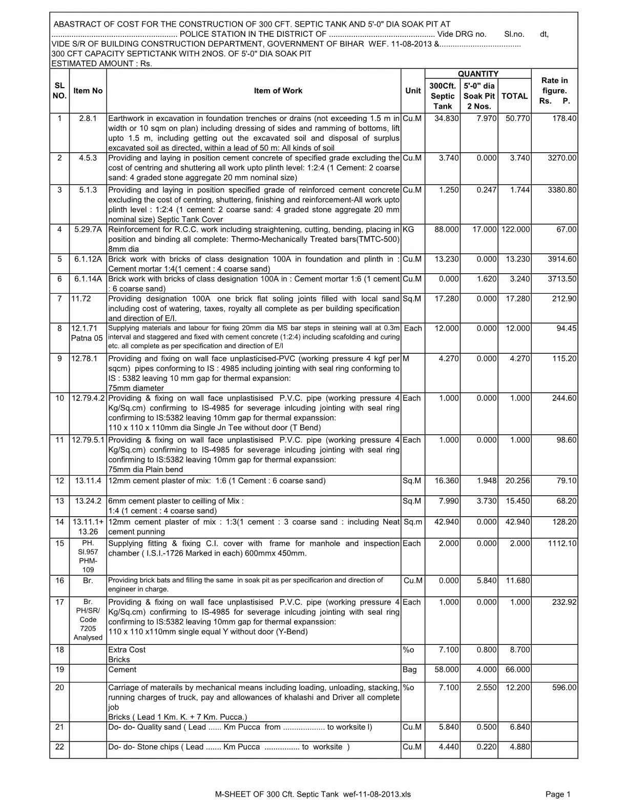 300 Cft. Septic Tank and Soak Pit Abstract1
