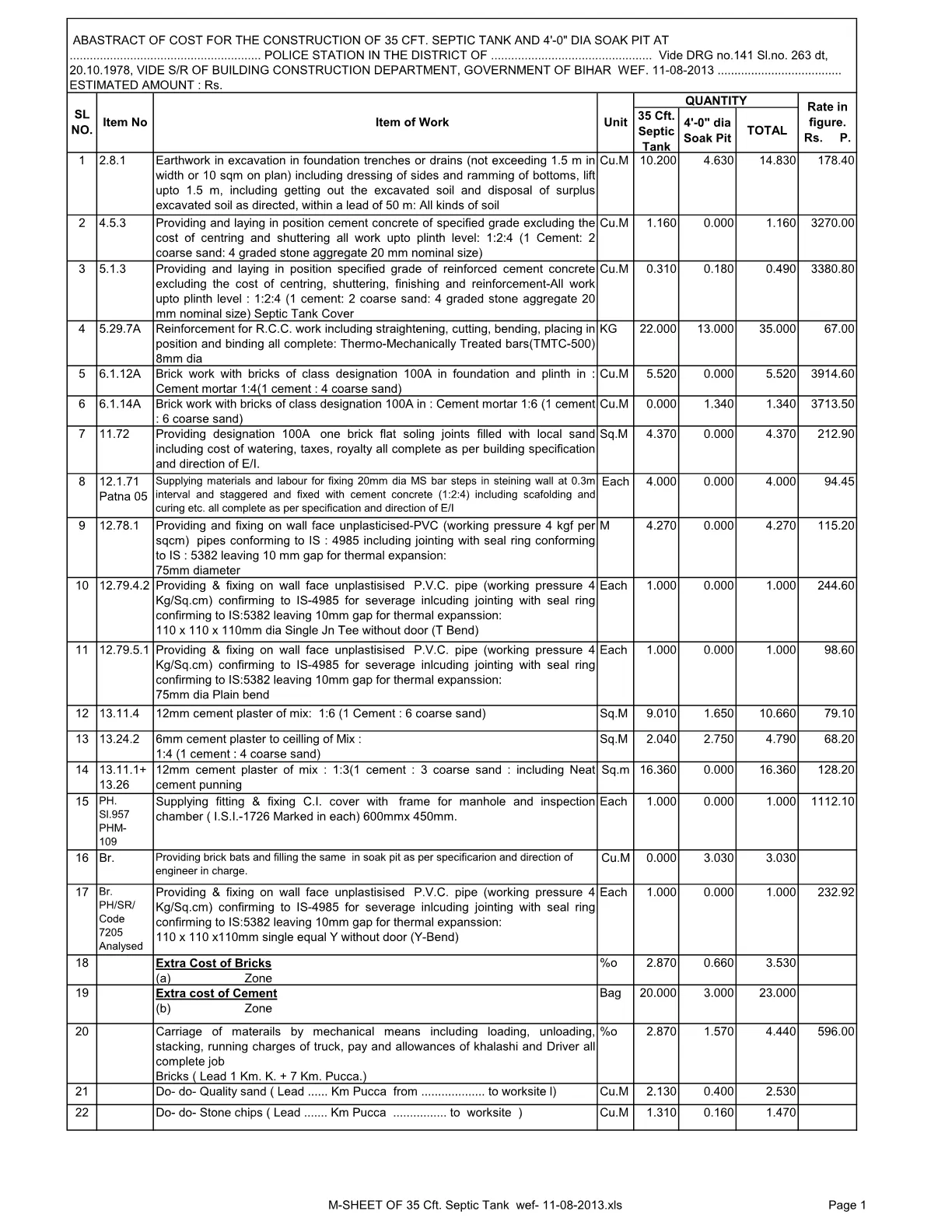 35 Cft. Septic Tank And Soak Pit Abstract1