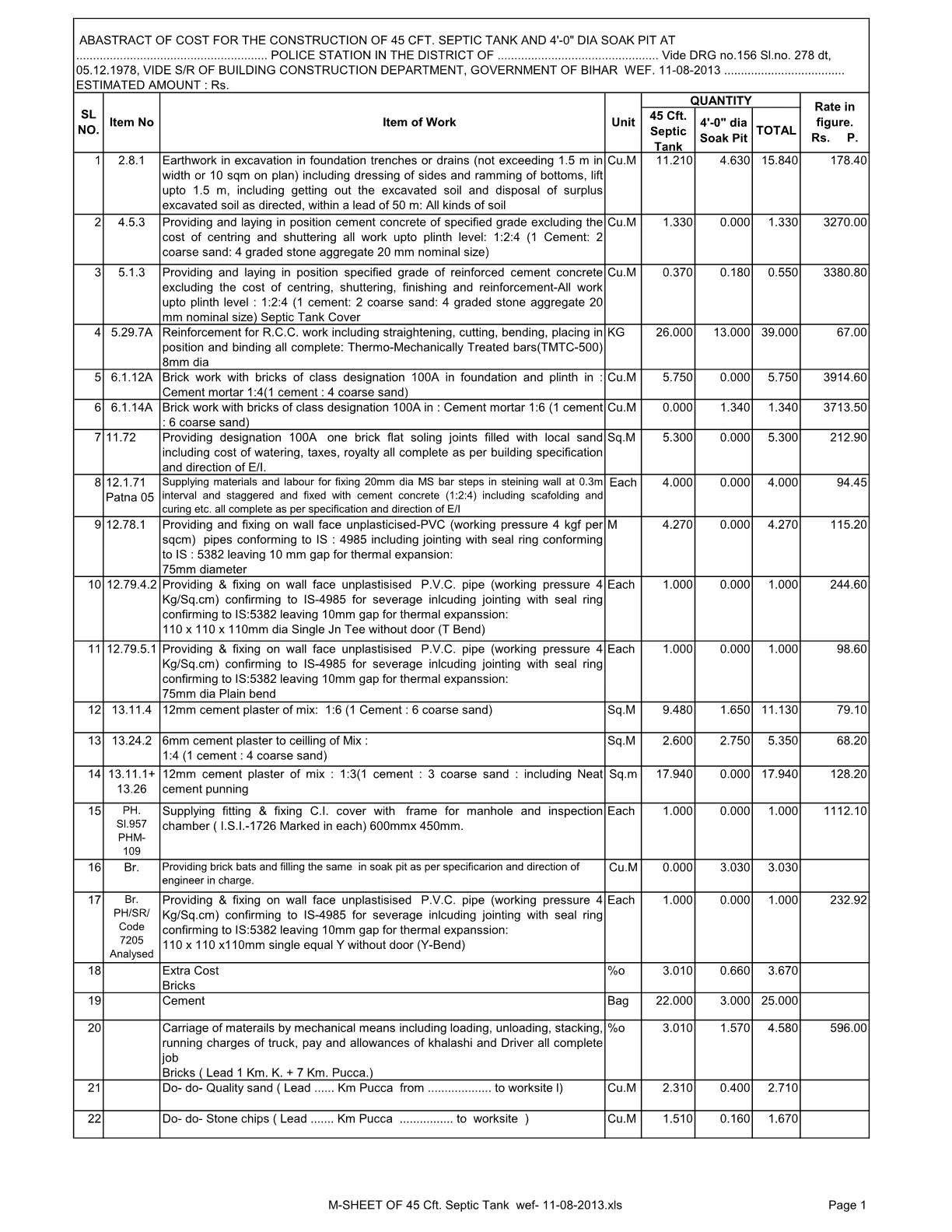 45 Cft. Septic Tank And Soak Pit Abstract1