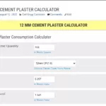 12 mm Cement Plaster Calculator