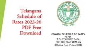 Telangana Schedule of Rates 2025-26 PDF Free Download